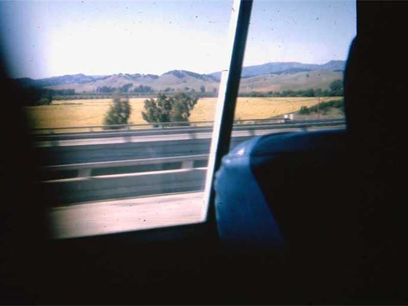 View from bus of California countryside on way to Travis AFB for flight to NAM.