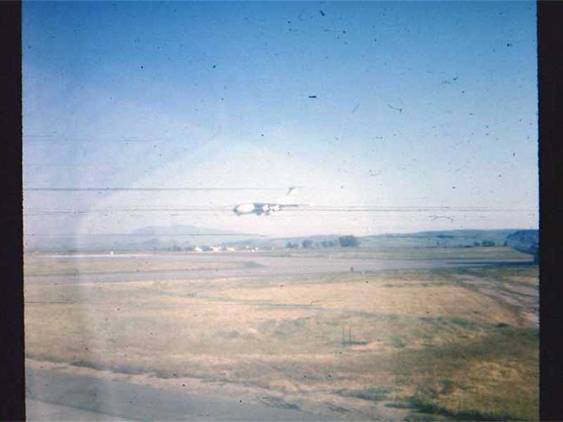 Jet returning from NAM landing at Travis AFB